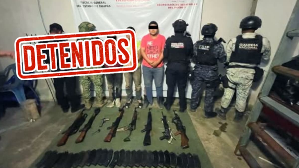 Balacera en Chiapas: cinco detenidos con arsenal y presunta conexión al Cártel de Sinaloa tras declaraciones