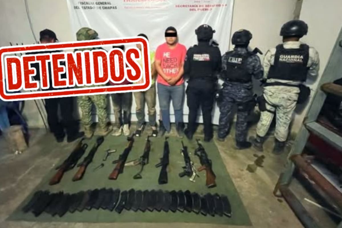 Balacera en Chiapas: cinco detenidos con arsenal y presunta conexión al Cártel de Sinaloa tras declaraciones