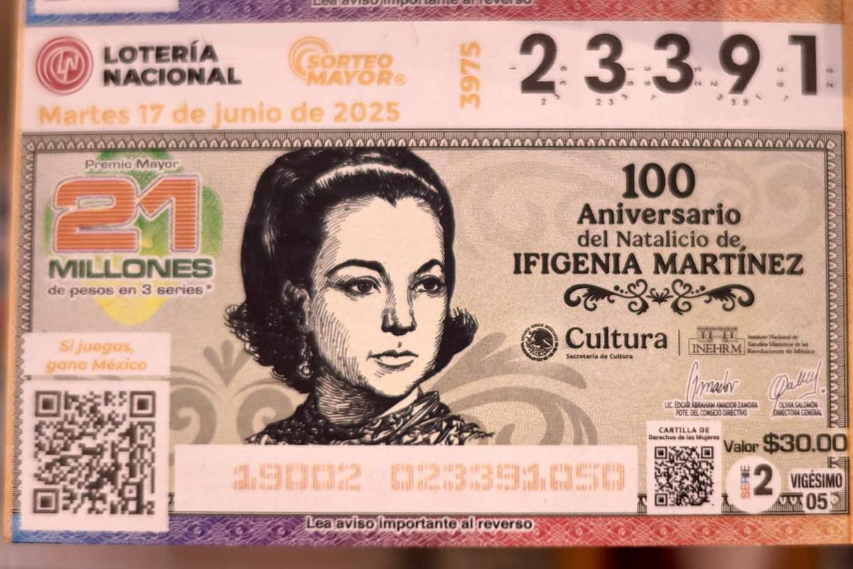 Rinden homenaje a Ifigenia Martínez con billete conmemorativo de Lotería Nacional