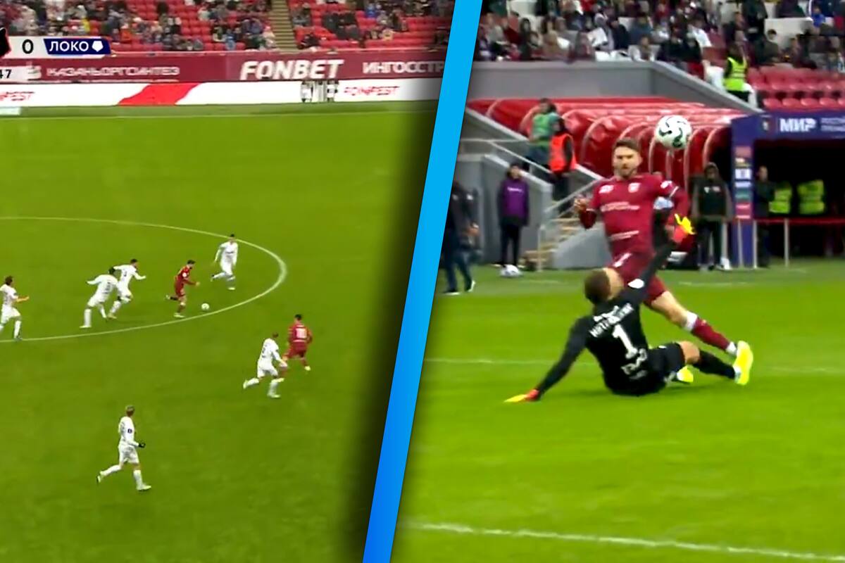 ¡Qué golazo! César Montes y el Lokomotiv caen ante el Rubin tras error defensivo y una genialidad de Shabanhaxhaj