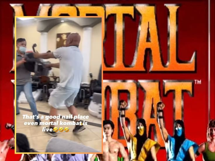 Hombres protagonizan una impactante pelea en un spa de manicura para manos y pies, y los comparan con personajes de Mortal Kombat