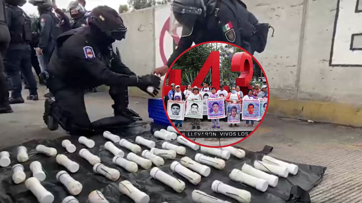 Hallan en autobús de Ayotzinapa 59 artefactos explosivos caseros y liberan paso tras revisión en caseta de Tlalpan