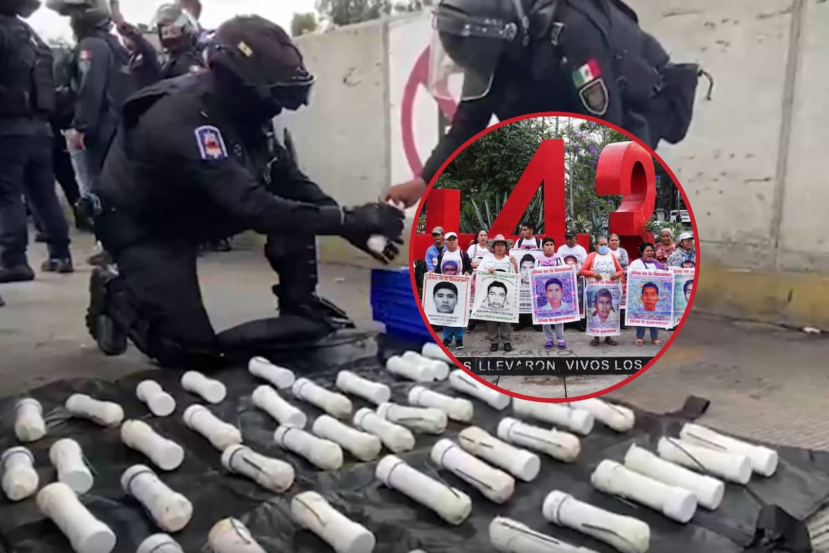 Hallan en autobús de Ayotzinapa 59 artefactos explosivos caseros y liberan paso tras revisión en caseta de Tlalpan