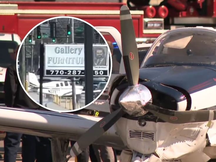 De la pista a la calle: avioneta realiza aterrizaje de emergencia en vía pública de Georgia y choca con autos