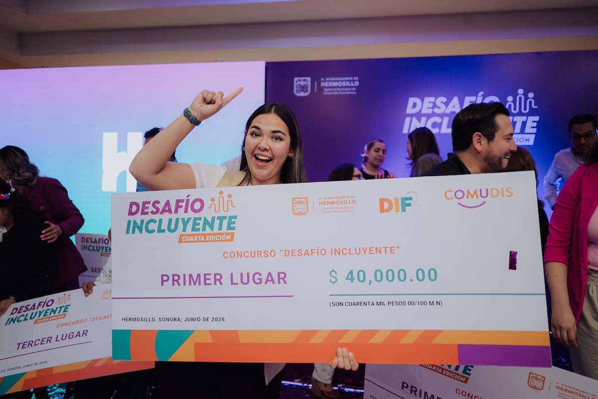Barbería 87 y Ferny Dogos obtuvieron los primeros lugares de Desafío Incluyente 2026, programa que impulsa el emprendimiento entre personas con discapacidad y cuidadores en Hermosillo. FOTO: ESPECIAL