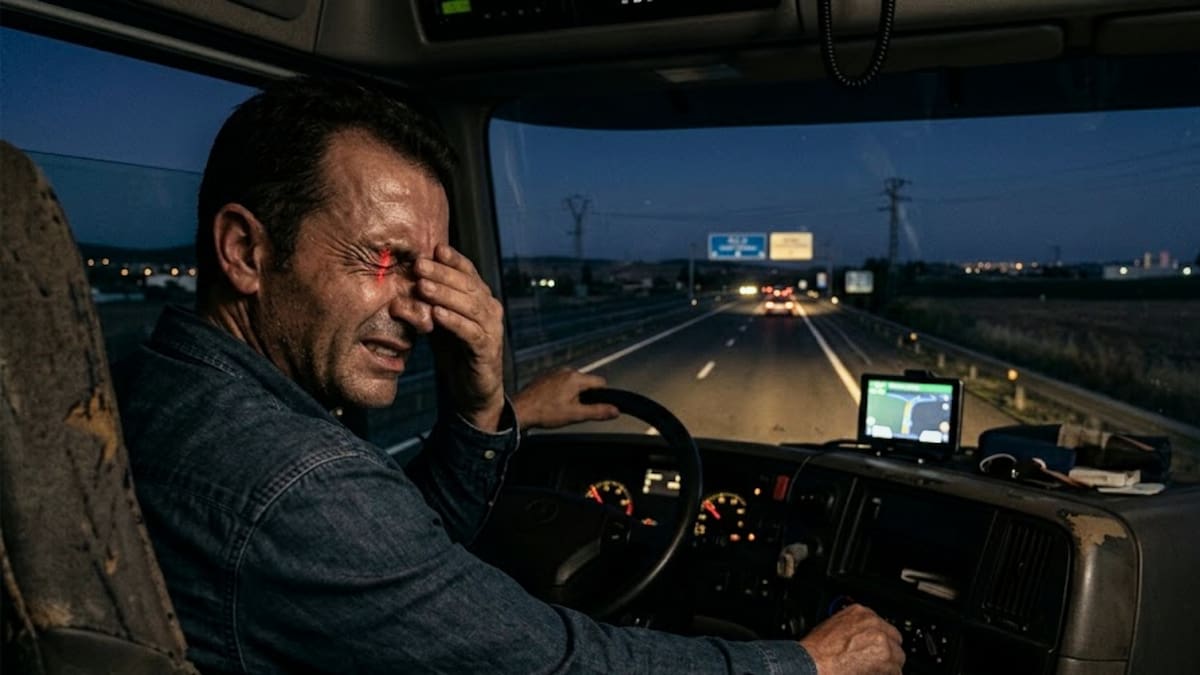 Un chofer de camión perdió la visión de noche en plena carretera y se tuvo que enfrentar a cuatro años de litigio contra la mutua que se negaba a pagar su baja completa atribuyendo la ceguera a cirugías pasadas
