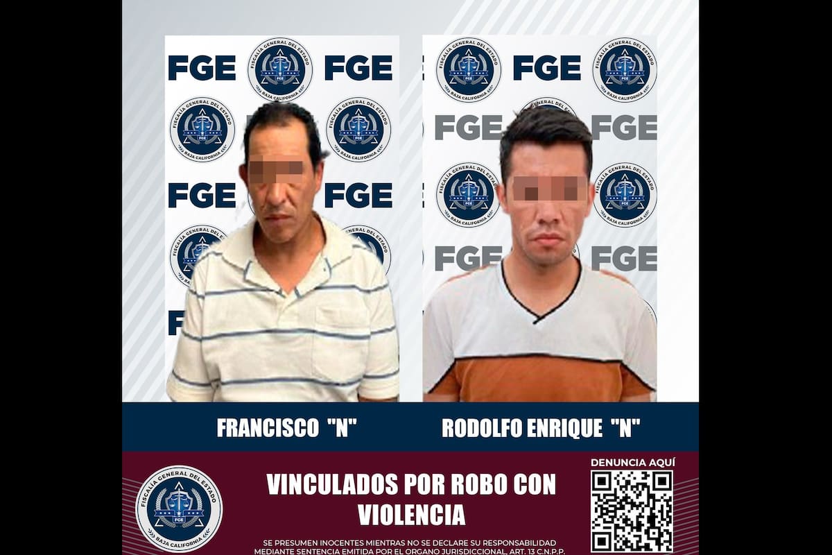 Caen dos por violentos robos en Mexicali; van a prisión preventiva