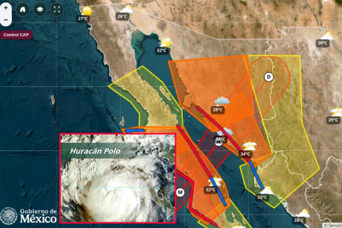 Huracán Polo muy cerca de costas de BCS y entraría a Sonora como categoría 1: Protección Civil