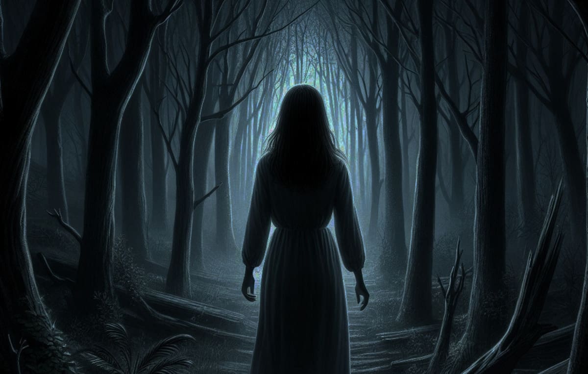 A lo lejos, escuchó el suave susurro de una melodía. Era un canto triste, casi hipnótico, que parecía llamarla. Sin pensar en las advertencias, siguió el sonido, adentrándose en el bosque cercano