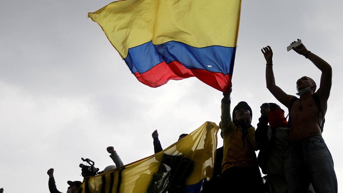 FILE PHOTO: Demonstrators take part in a protest against the tax reform of President Ivan Duque's government in Bogota, Colombia, May 1, 2021. REUTERS/Luisa Gonzalez/File Photo
