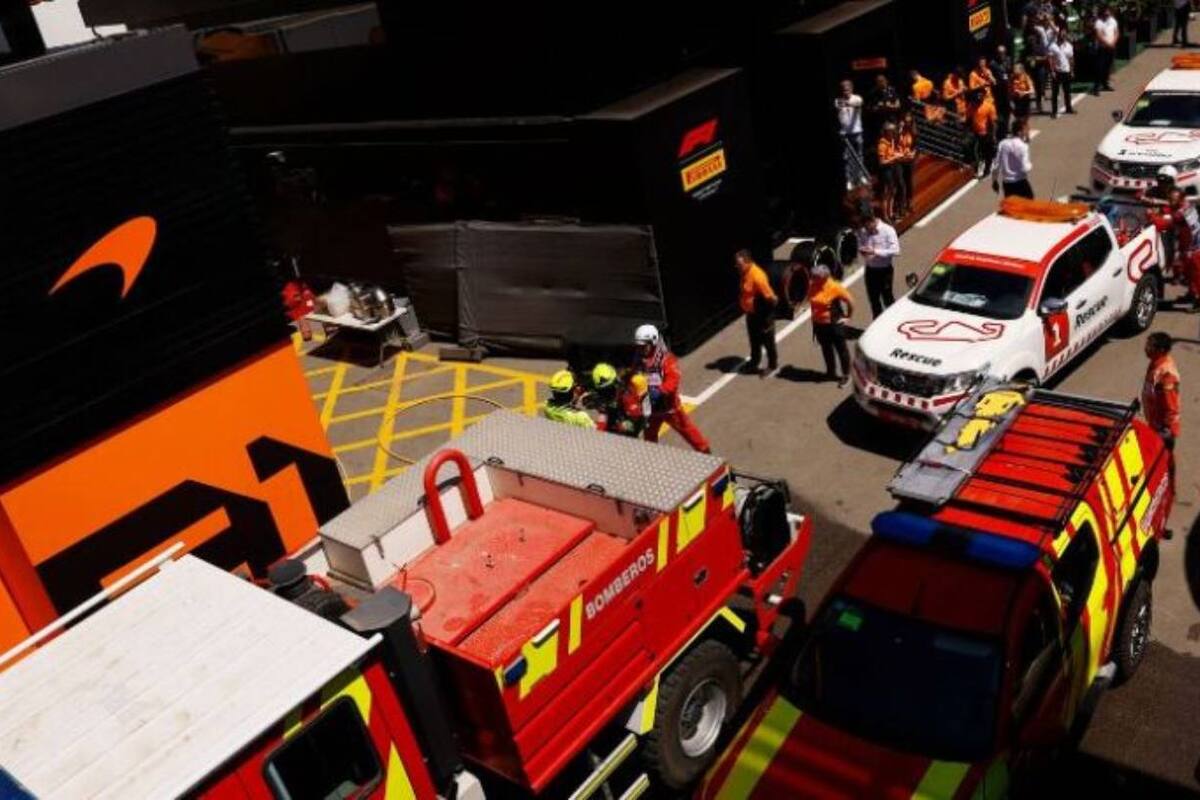 Se incendió instalación de McLaren en el GP de España