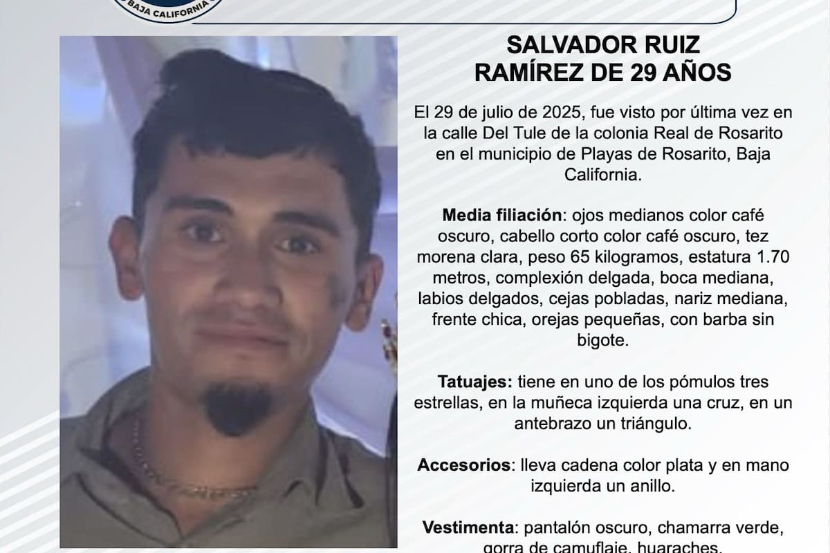 Se busca a Salvador Ruiz Ramírez de 29 años