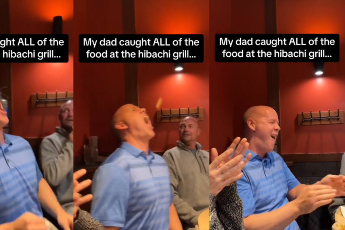 VIDEO: hombre sorprende a todos por su increíble habilidad en atrapar bocados con la boca en restaurante