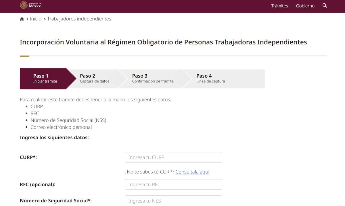 Pasos para afiliarte al IMSS siendo trabajador independiente.