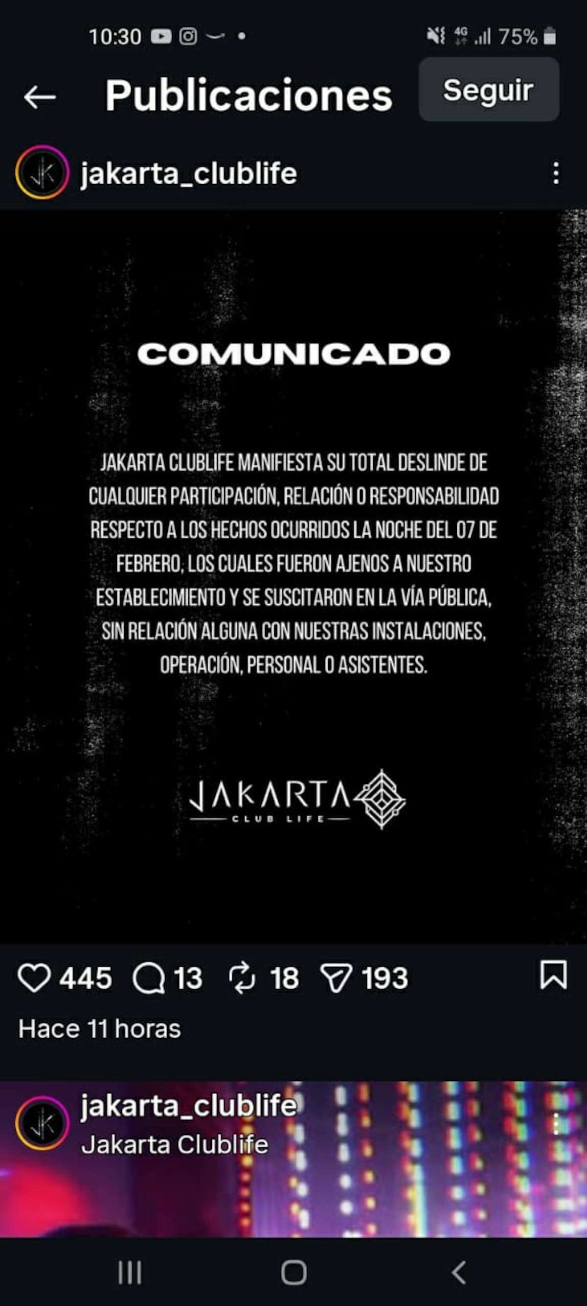 Jakarta Club. Foto: Captura de pantalla