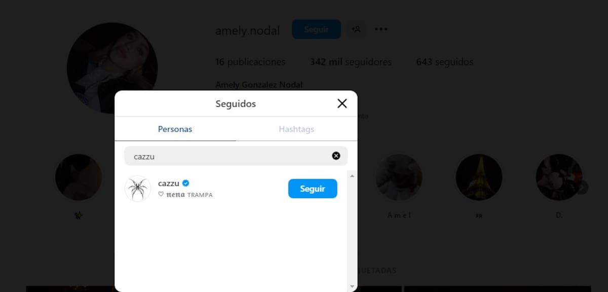 Amely aún sigue a Cazzu en Instagram / Instagram: @amely.nodal