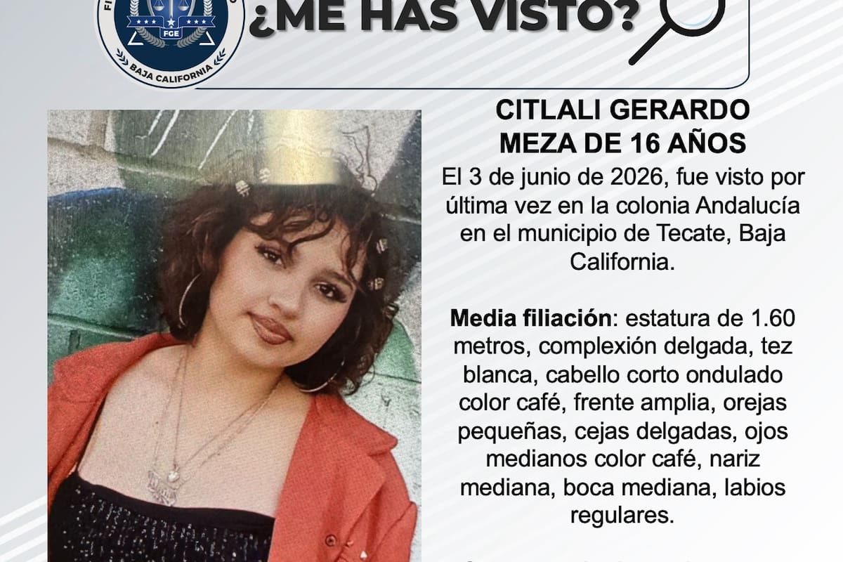 Se busca a Citlali Gerardo Meza de 16 años