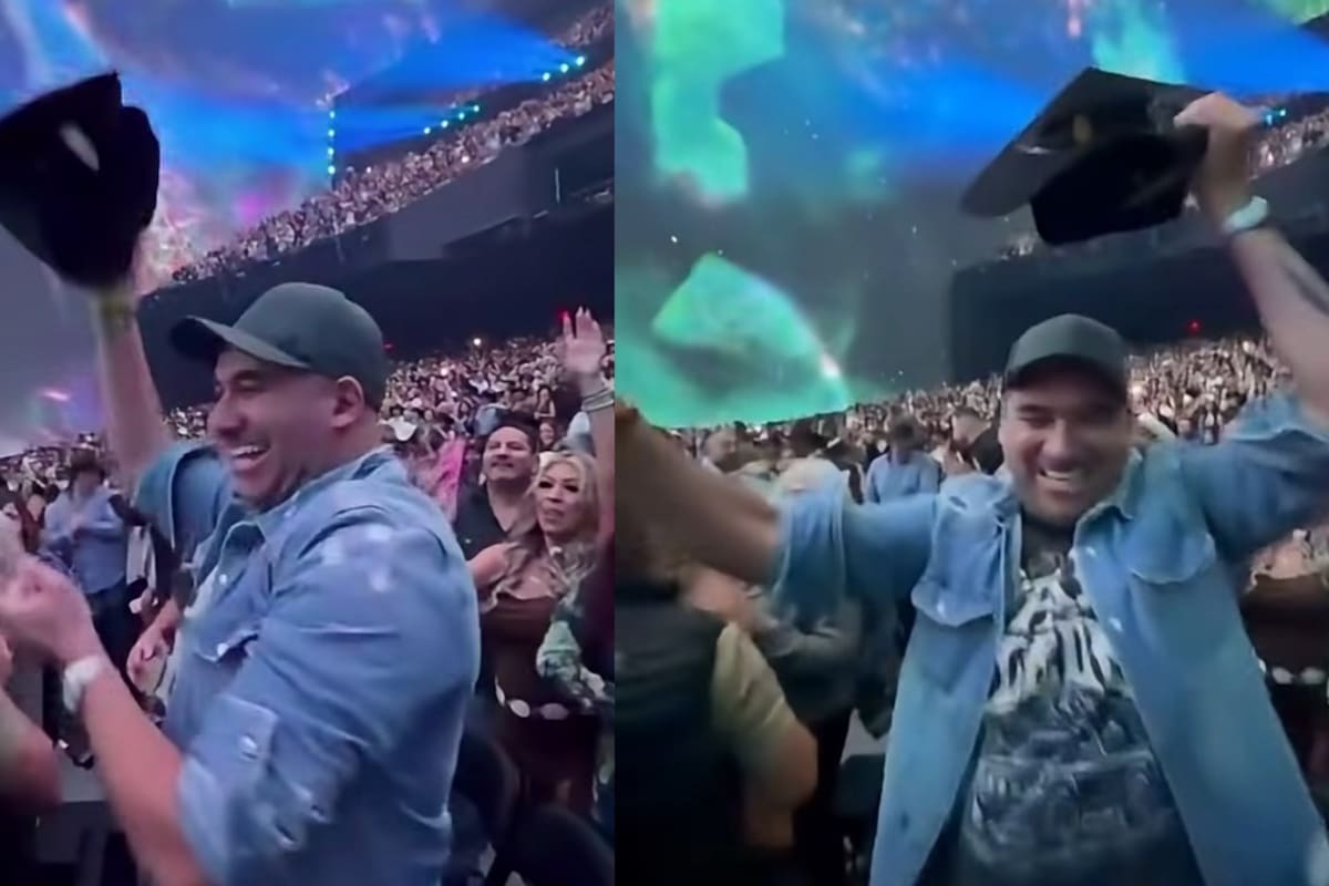 Carín León lanza su sombrero y Álex Montiel lo atrapa en pleno concierto en Las Vegas