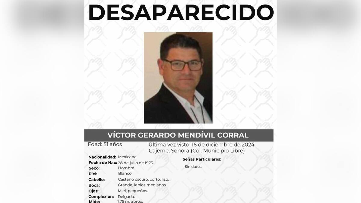 Localizan con vida al empresario cajemense Víctor Gerardo Mendívil