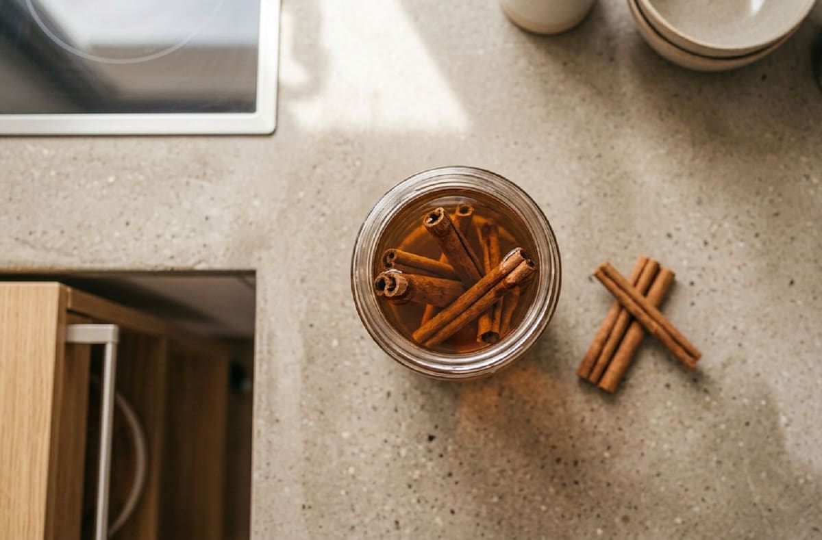 Alcohol y canela es un remedio casero que se aplica sobre la piel para ayudar a disminuir el dolor muscular. Foto: Generada con IA