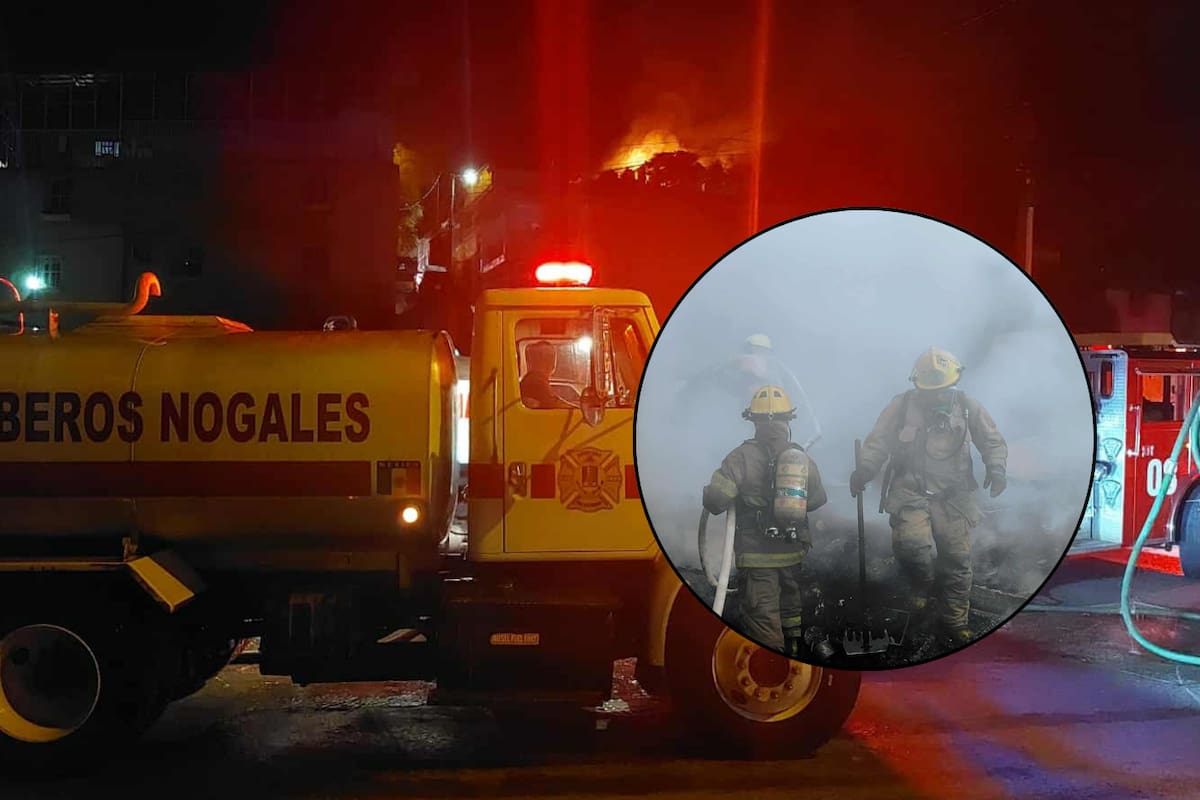 Bomberos salvan a dos jóvenes de incendio en Nogales