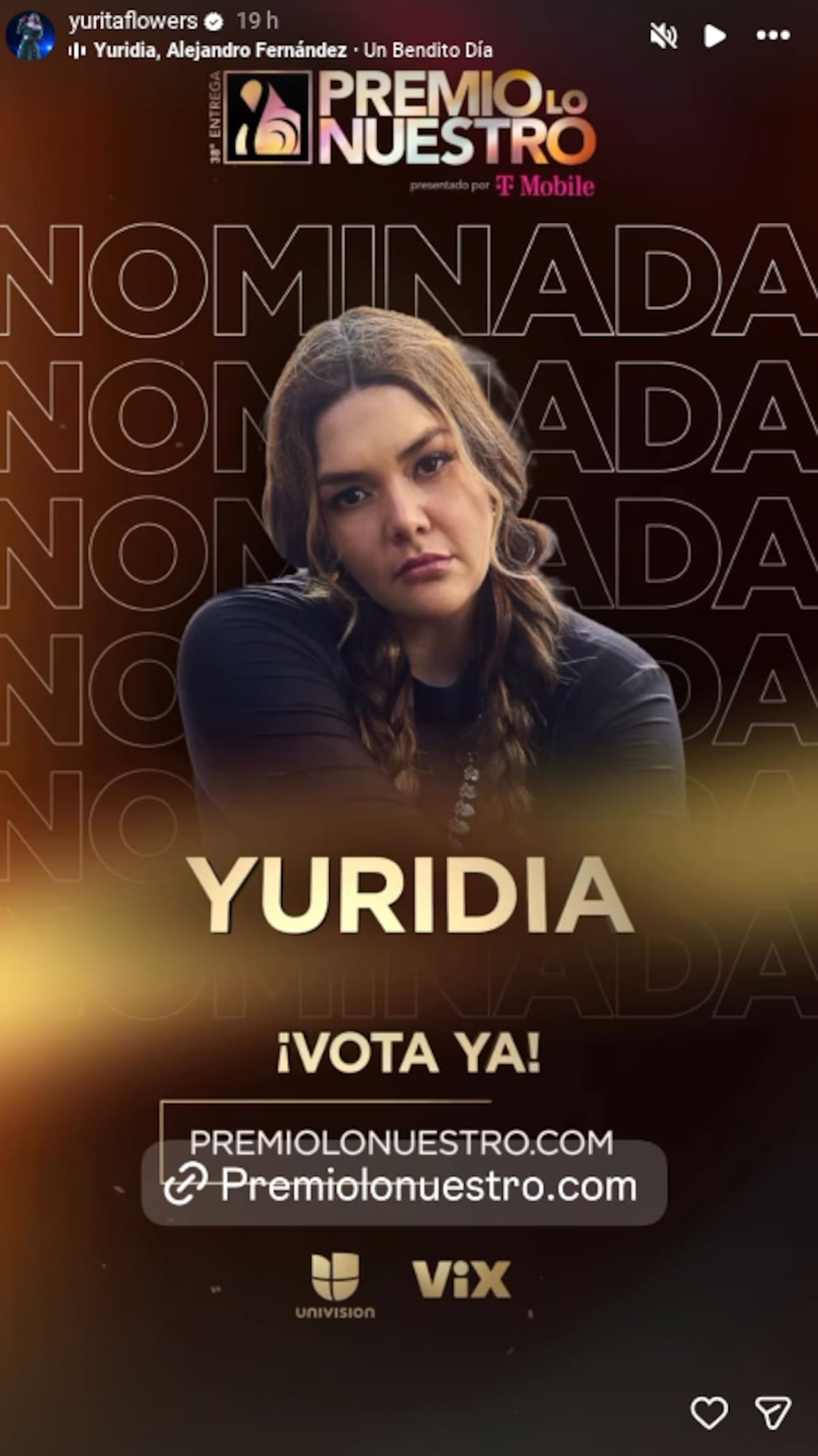 Yuridia suma cinco nominaciones a Premio Lo Nuestro 2026 | captura de pantalla