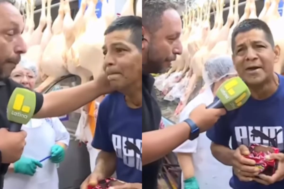 Hombre conmueve a redes sociales tras recibir 2 pavos regalados en programa de televisión en Perú