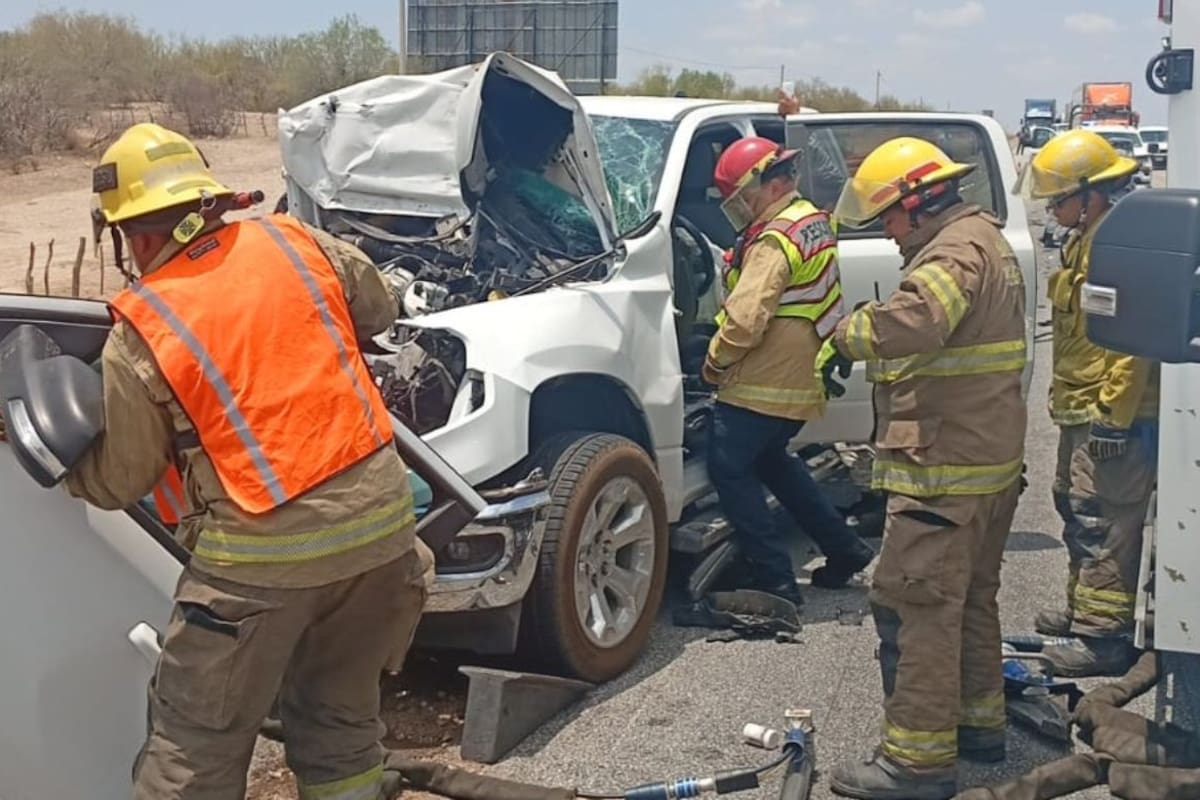 Accidente en carretera Hermosillo-Nogales deja heridos a una mujer y un niño de 4 años