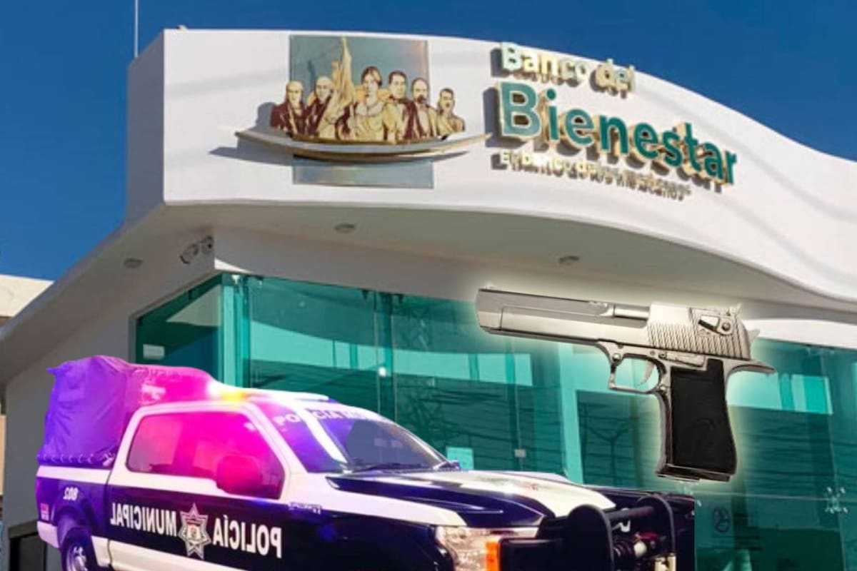 Lo atendían en Banco del Bienestar pero sacó un arma y la detona ante inconformidad durante trámite