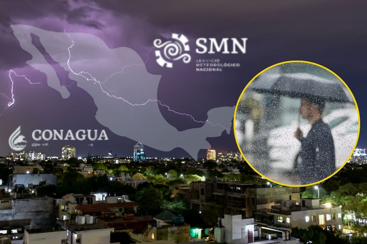 SMN advierte por lunes lluvioso con descargas eléctricas en varios estados de México ante Onda Tropical 25 y Tormenta Tropical Juliette