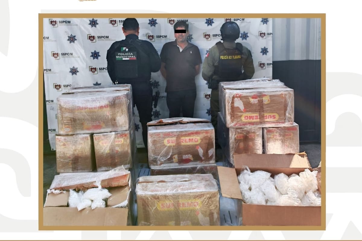 Decomisan más de 460 kilos de cristal en operativo de la Policía Municipal en Tijuana