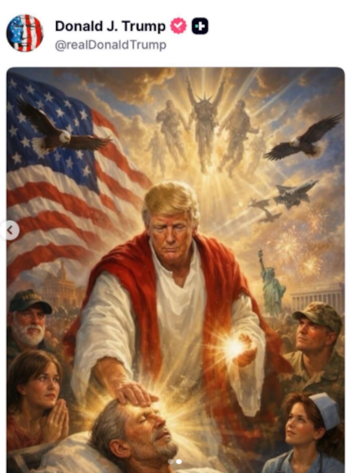 ¿“Polémica por imagen de Trump con apariencia religiosa: la borra tras críticas y niega intención, mientras crece choque con el Papa”