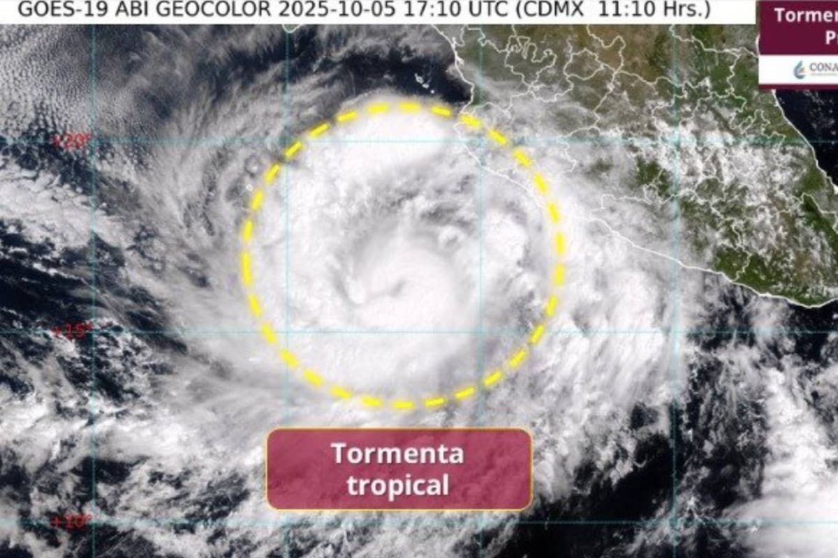 La tormenta Priscila traerá lluvias torrenciales en Colima, Michoacán y Jalisco y olas que superan los 5 metros de altura