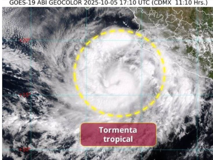 La tormenta Priscila traerá lluvias torrenciales en Colima, Michoacán y Jalisco y olas que superan los 5 metros de altura