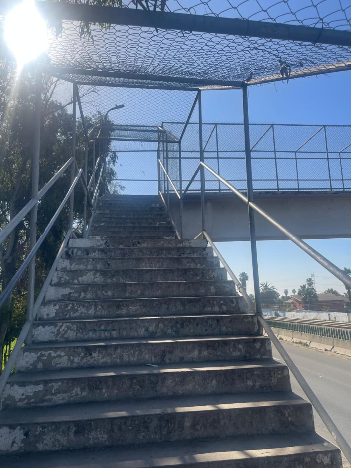 El puente peatonal que conecta a las colonias Constitución y Echeverrí es víctima del vandalismo. Foto: Carmen Gutierrez