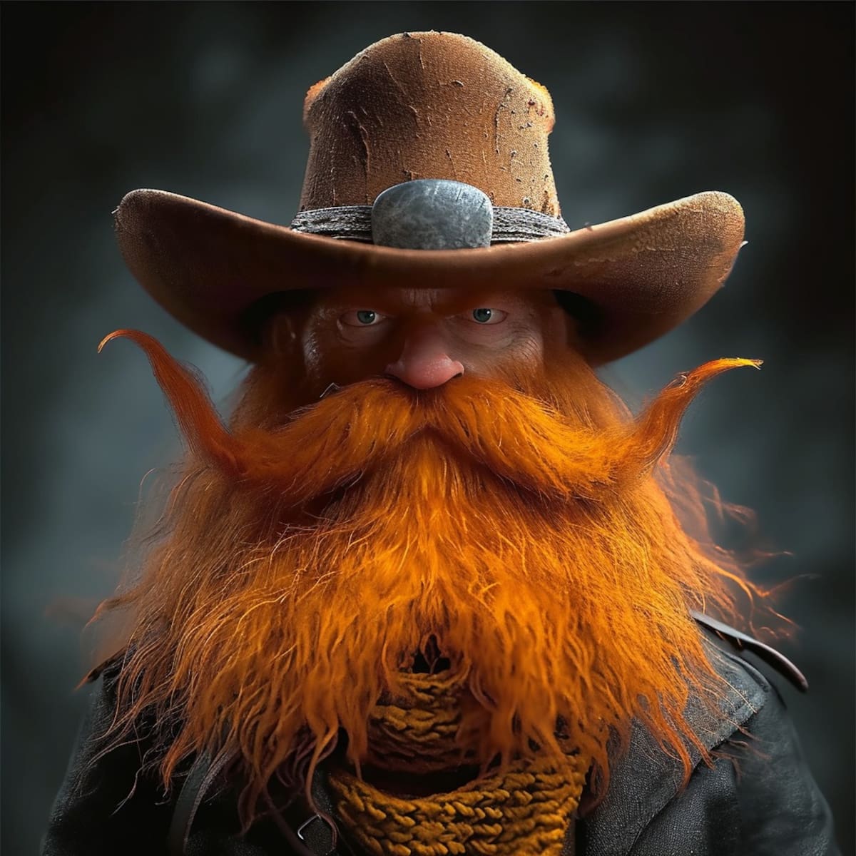 Su expresión facial refleja un enojo palpable, proporcionando una representación visual única de este personaje del viejo oeste.