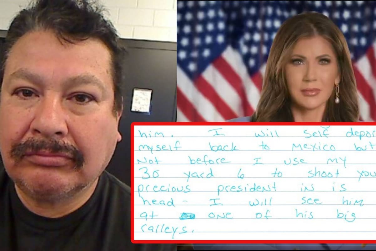 Detienen a mexicano que amenazó en una carta con dispararle a TRUMP en la cabeza antes de autodeportarse; Kristi Noem revela lo que escribió