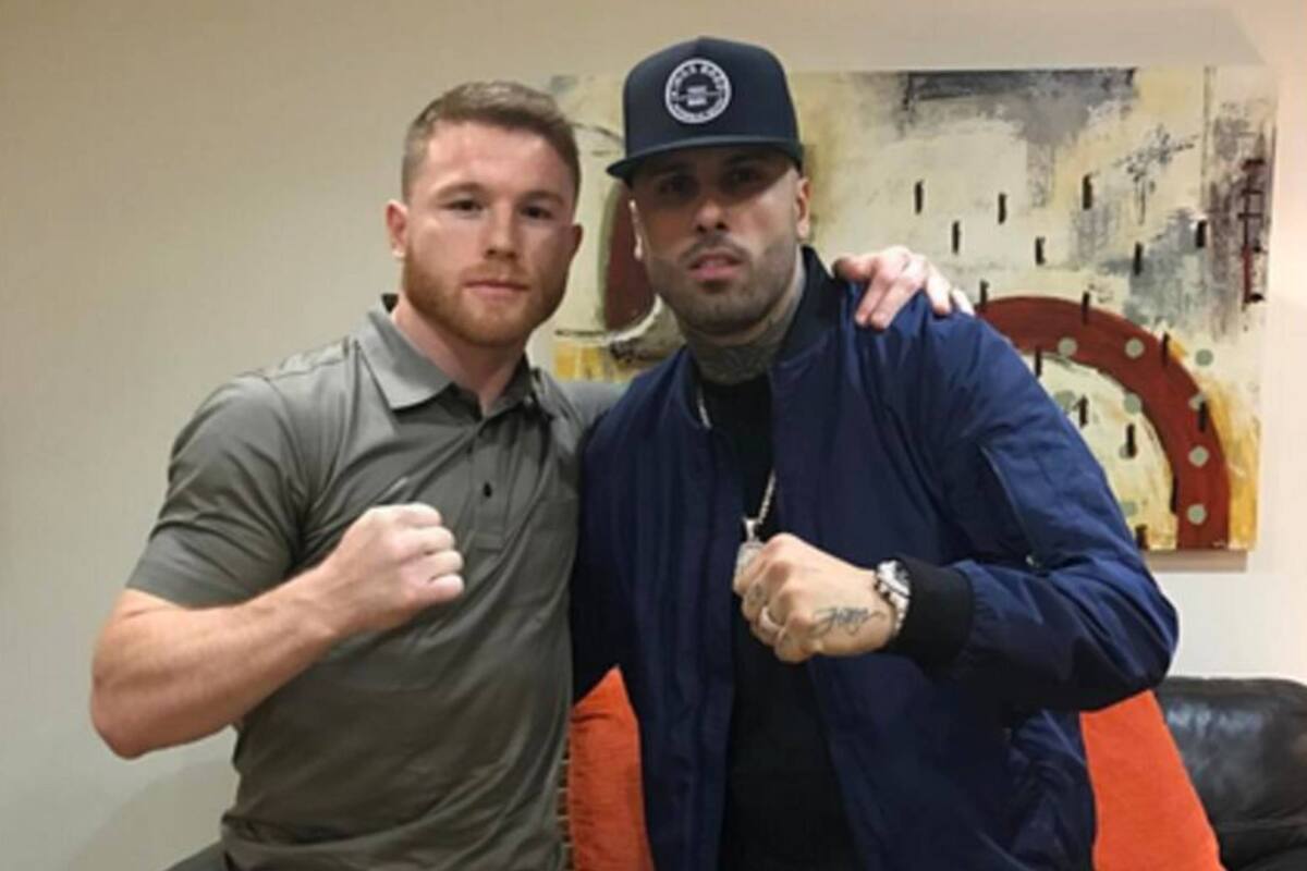 Nicky Jam con el 'Canelo' Álvarez.