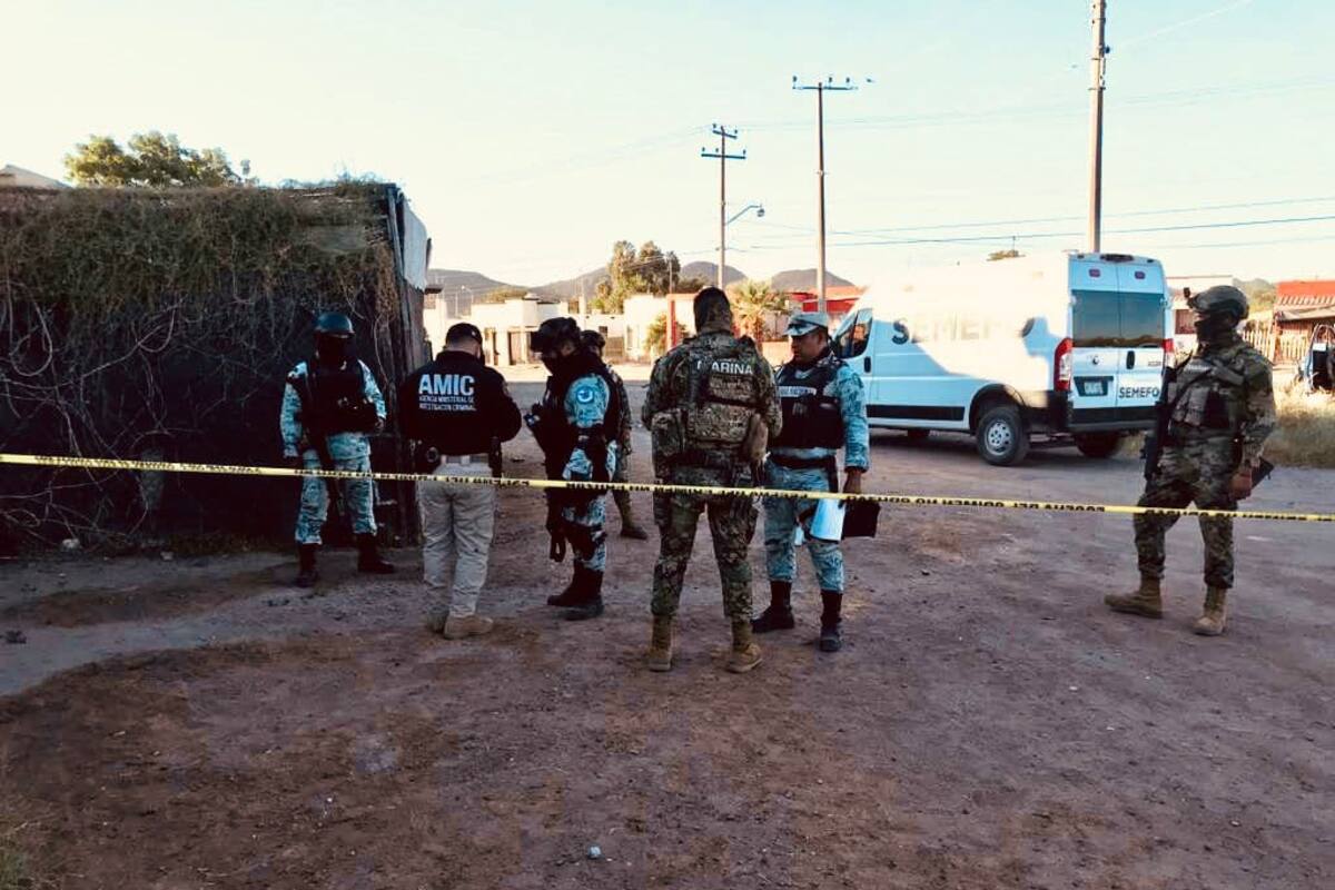 Aseguran armas de grueso calibre y dos vehículos tras balacera en Empalme