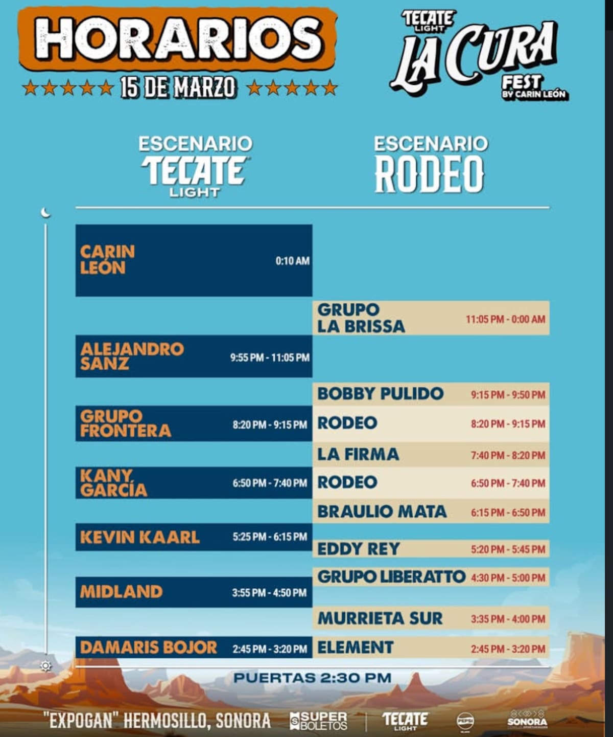 Así se ve la cartelera este 15 de marzo.