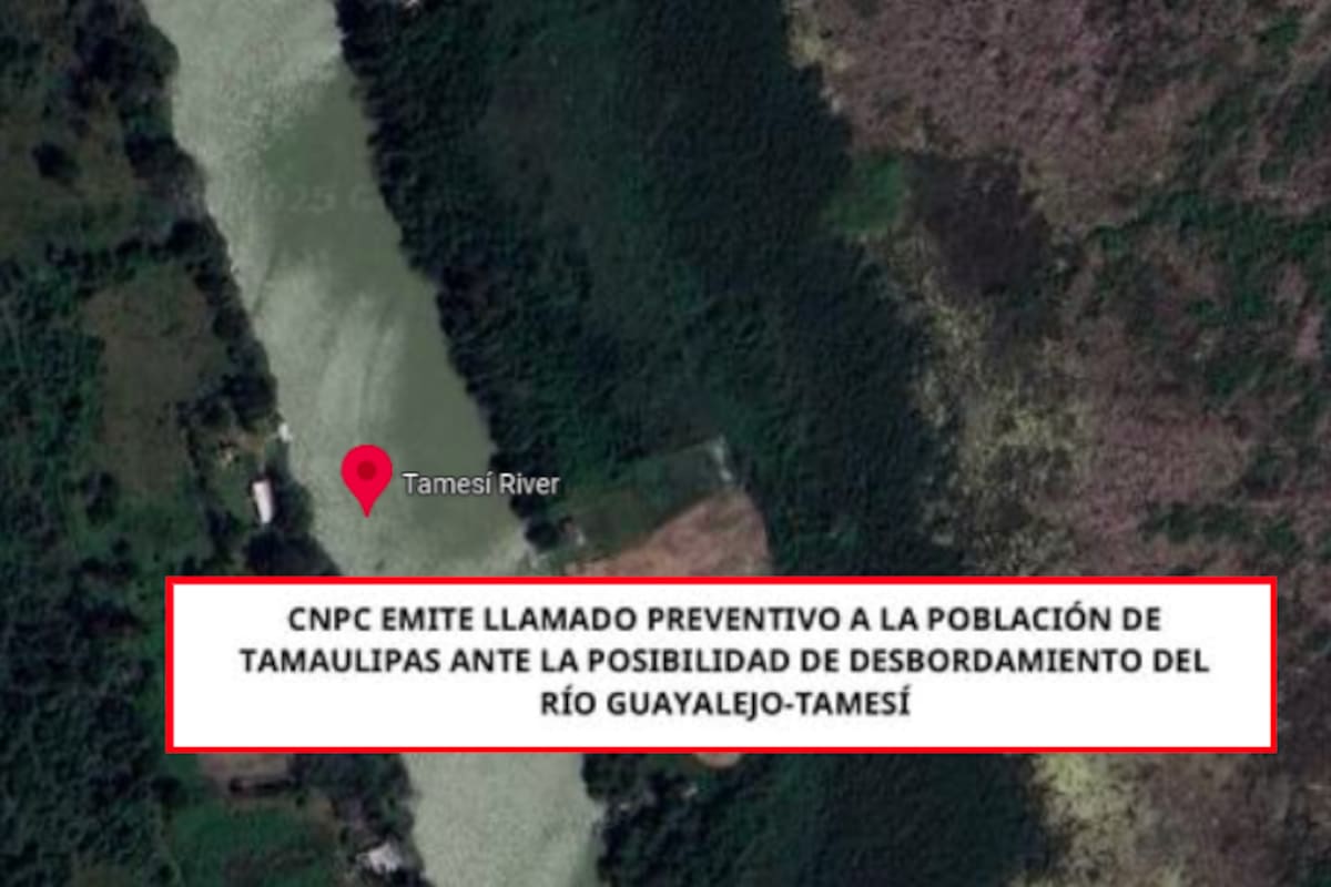 Alerta en Tamaulipas por posible desbordamiento del río Guayalejo-Tamesí; activan refugios y preparan evacuaciones