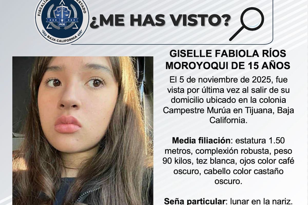 Se busca a Giselle Fabiola Ríos Moroyoqui de 15 años de edad