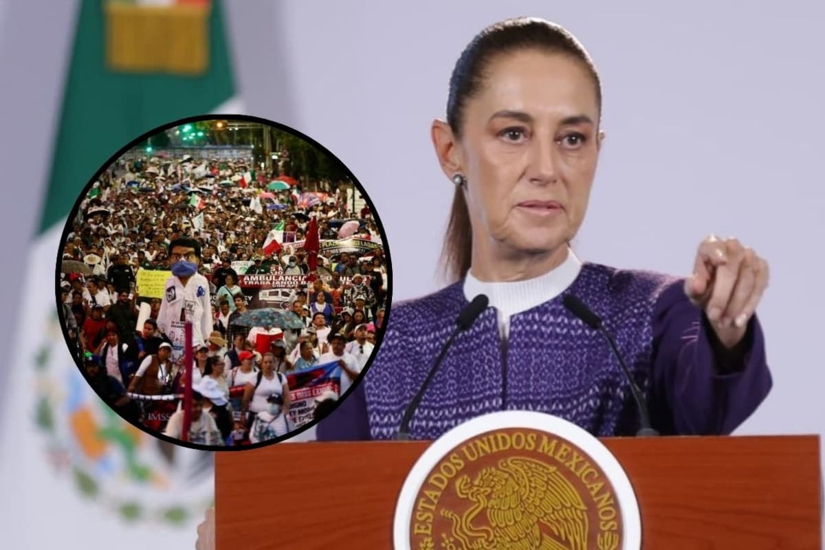 Sheinbaum promete resolver demandas de trabajadores del IMSS y anuncia plan para atender desabasto, plazas y condiciones laborales
