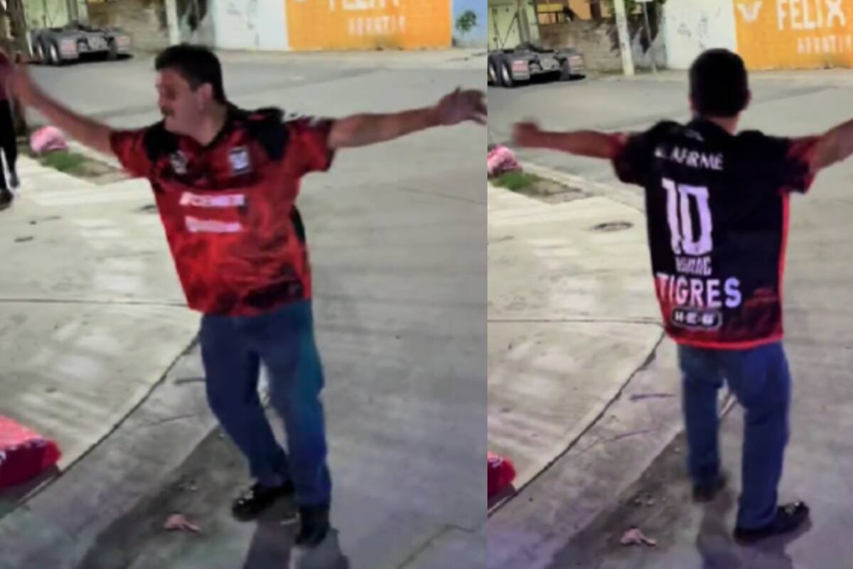 Hombre se pone a bailar “La Chona” frente a un trenecito y desata risas en redes