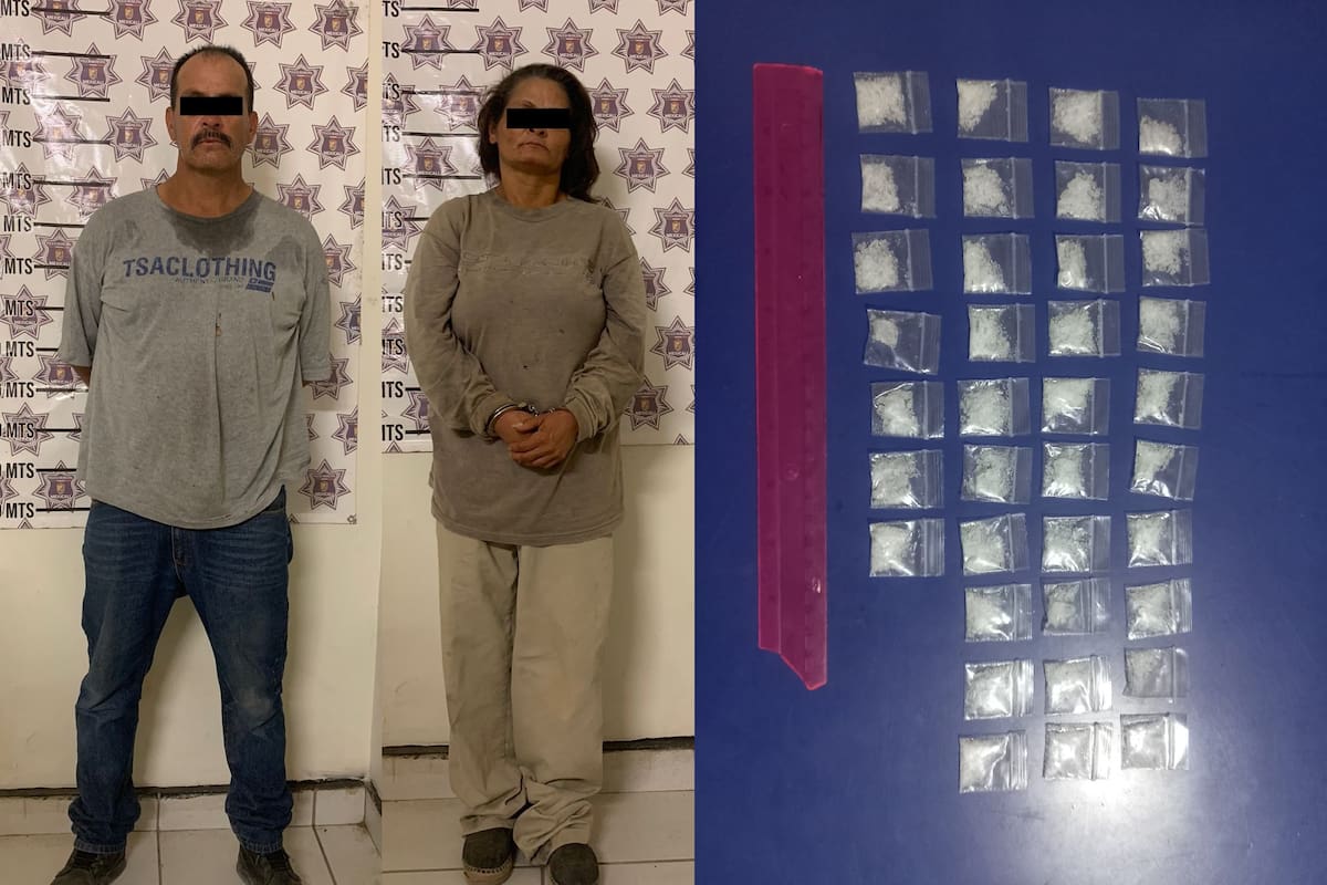 Detienen a dos personas en posesión de metanfetamina en el valle de Mexicali