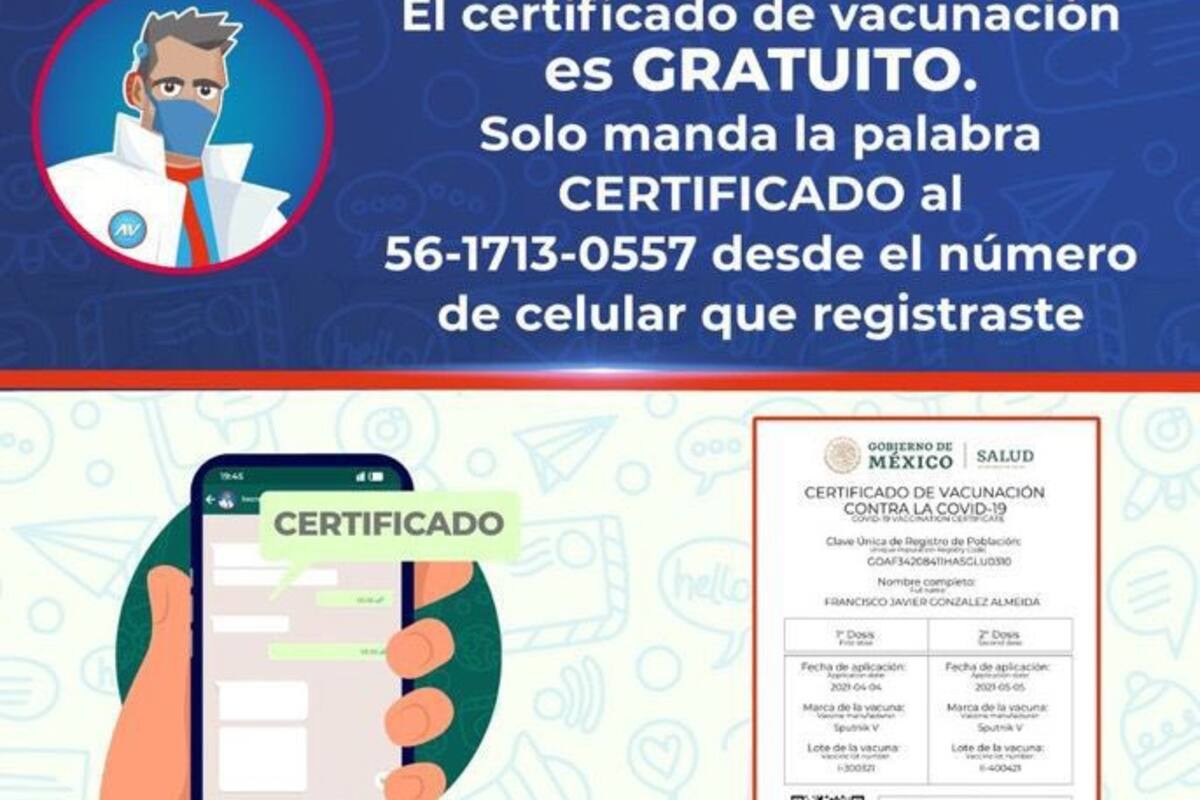 ¿Cómo descargar el certificado de vacunación Covid-19 por WhatsApp?