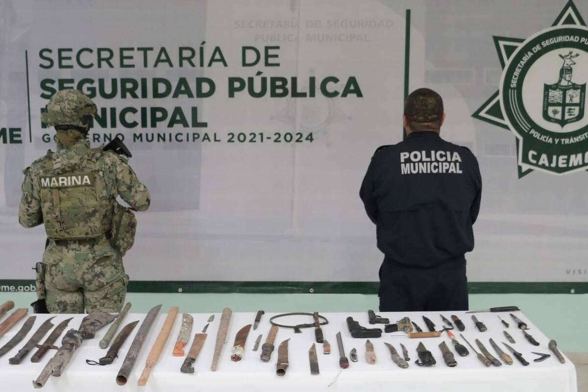 Decomisa la SSPM más de 50 armas blancas