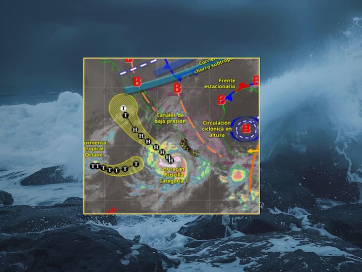 Huracán Priscilla trae fuertes lluvias y vientos peligrosos en varias ciudades, además de oleaje de hasta 6 metros de altura
