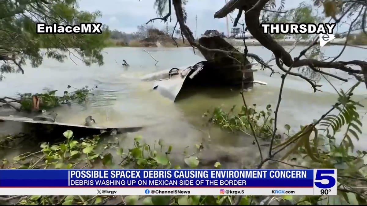 Tanques, plásticos y metales de SpaceX ponen en riesgo la vida marina en México. FOTO: Captura de Pantalla