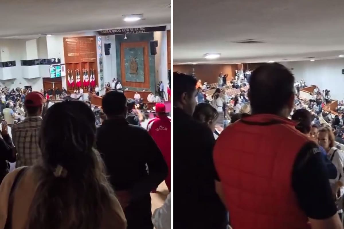 “¡Fuera Rocha!”: Ciudadanos protestan en el Congreso de Sinaloa para exigir la renuncia del gobernador